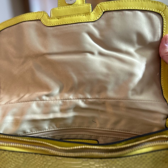 Coach Madison Pinnacle Lily Yellow Python Embossed Leather Hobo Shoulder Bag - Picture 11 of 16